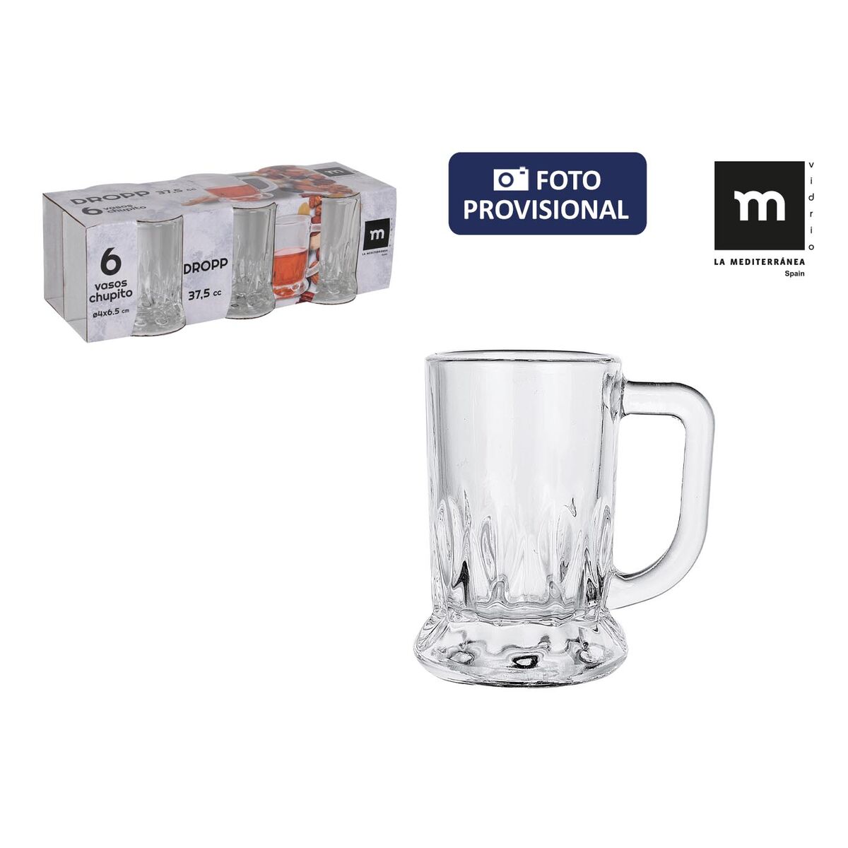 Set med snapsglas La Mediterránea Dropp 37,5 ml Ø 4 cm 6 antal - 2