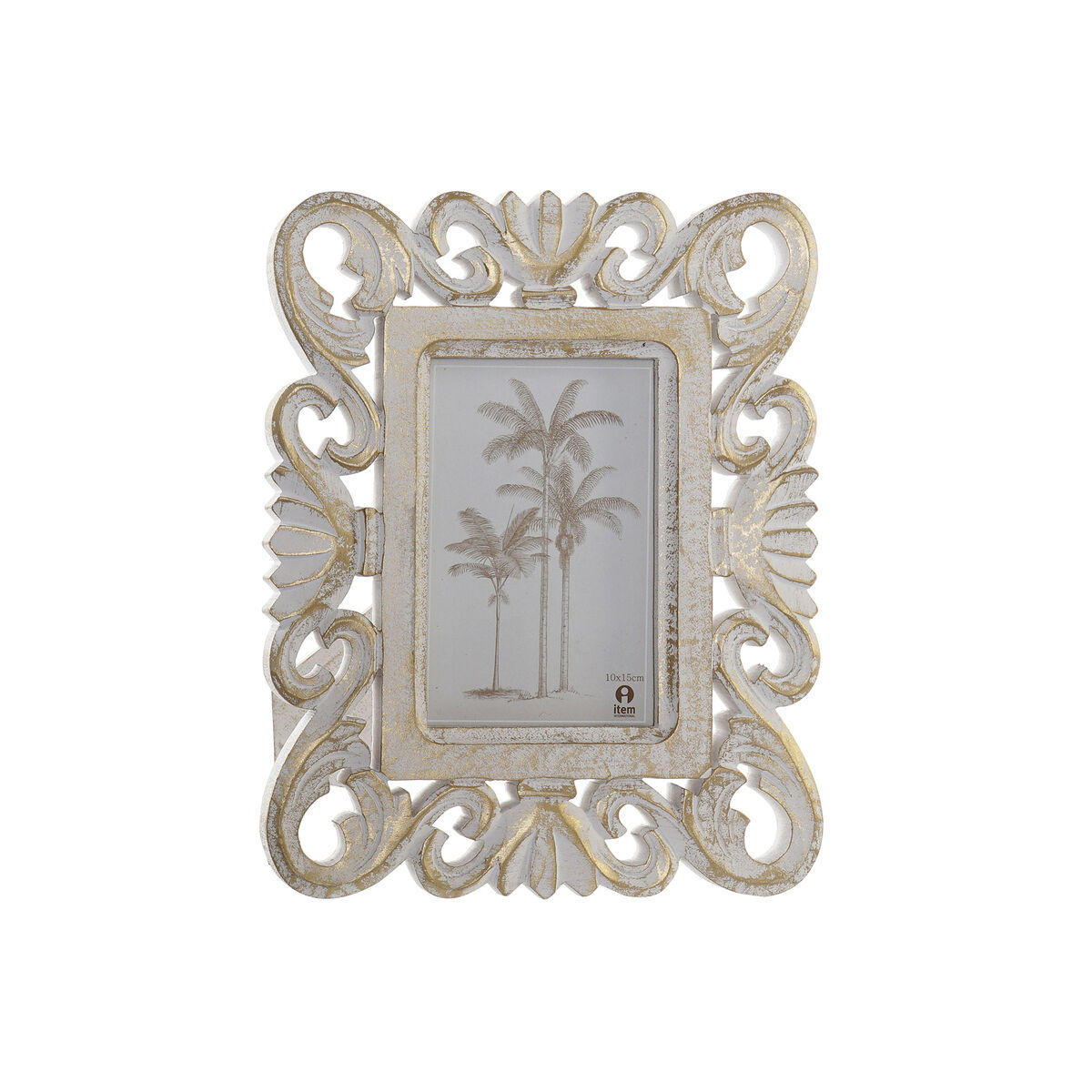 Fotoram DKD Home Decor Vit Trä Glas Trä MDF 21 x 2,5 x 27 cm - 4