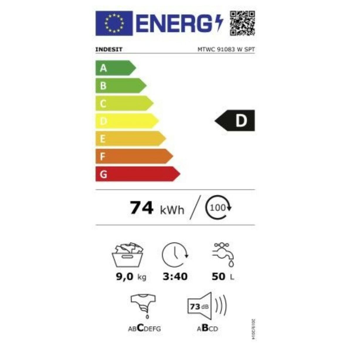 Tvättmaskin Indesit MTWC91083WSPT 1000 rpm Vit 9 kg - 5