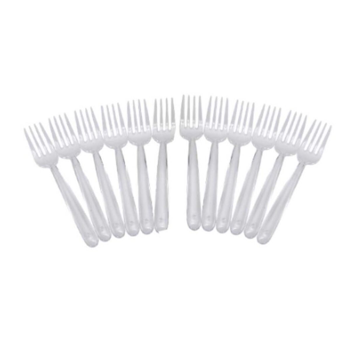Reusable fork set Algon Transparent Plast 12 antal 18 cm