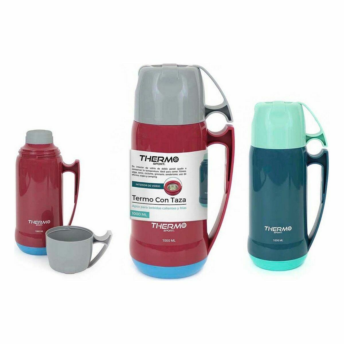 Resetermosflaska ThermoSport 1 L Plast - 2