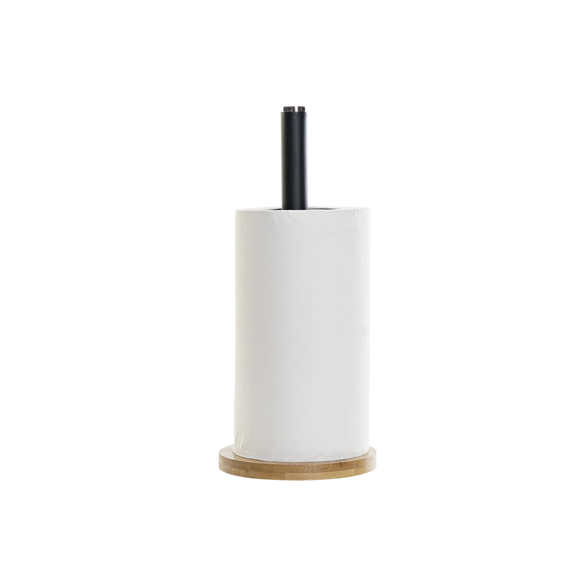 Hushållspappershållare DKD Home Decor Svart Naturell Bambu Rostfritt stål 15 x 15 x 34 cm - 5