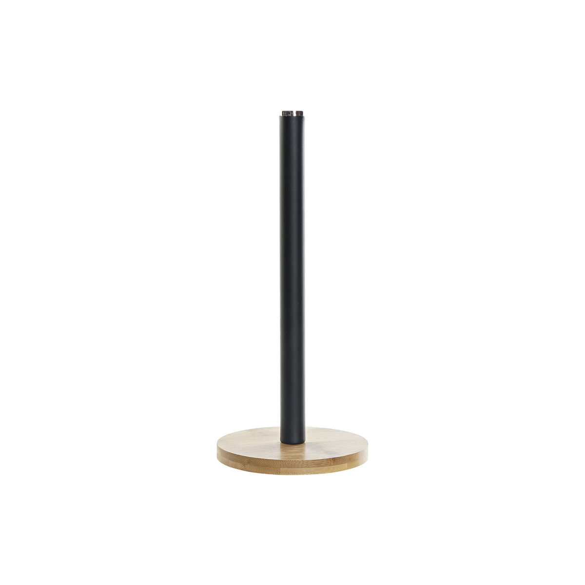 Hushållspappershållare DKD Home Decor Svart Naturell Bambu Rostfritt stål 15 x 15 x 34 cm