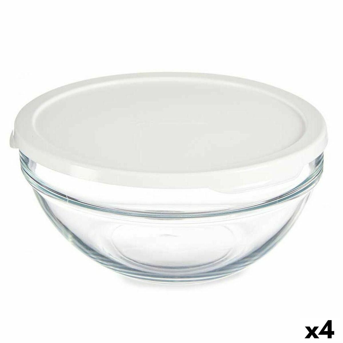 Rund matlåda med lock Chefs Vit 1,7 L 21 x 9 x 21 cm (4 antal)