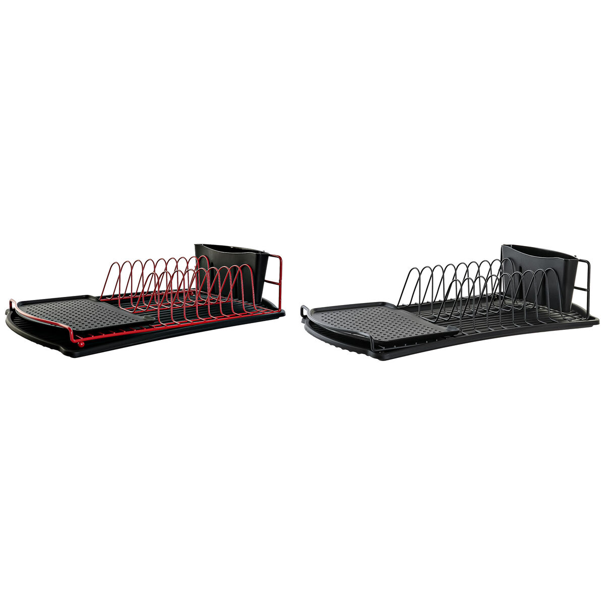 Diskställ DKD Home Decor Svart Röd Metall polypropen 47,5 x 26,5 x 11 cm