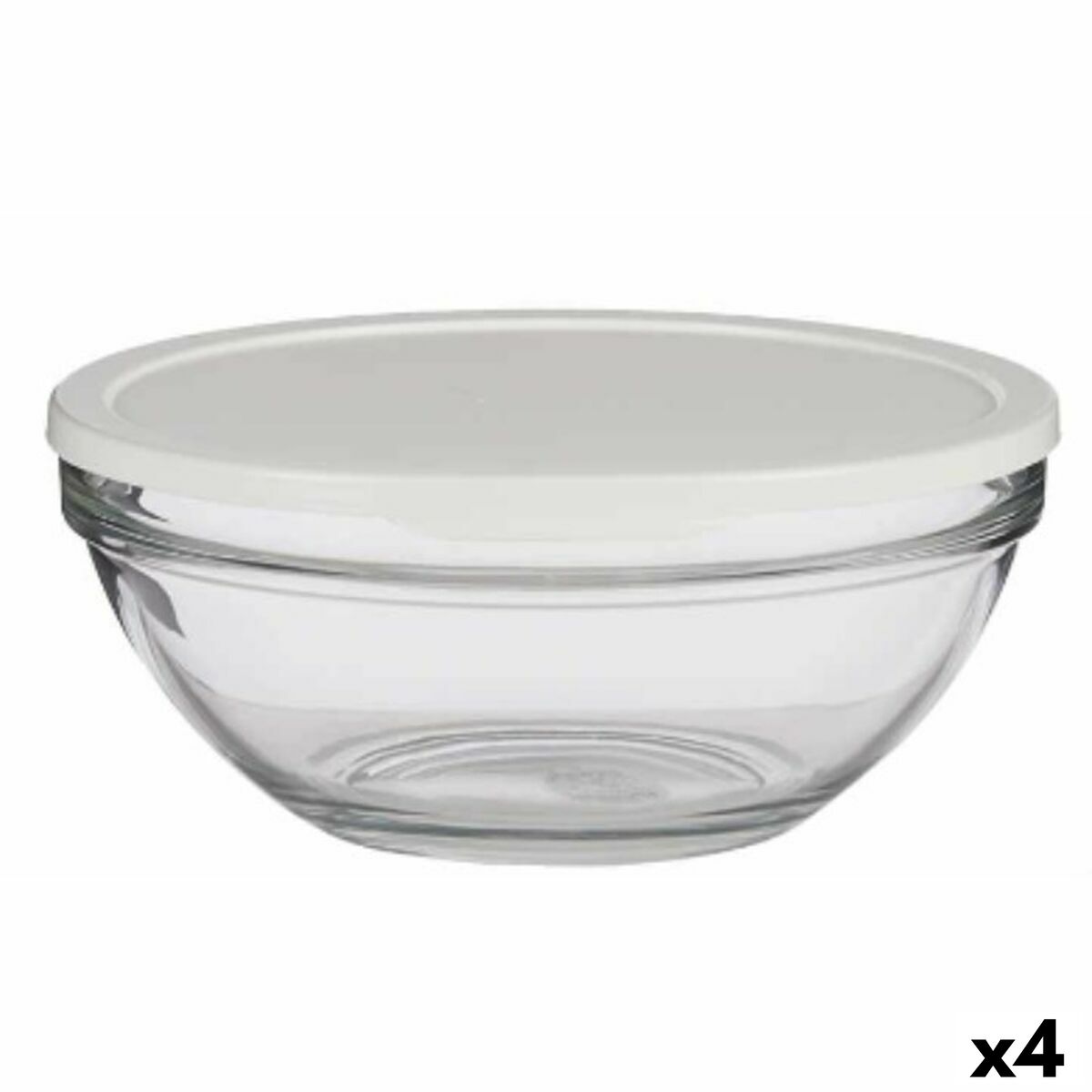Rund matlåda med lock Chefs Vit 2,5 L 23,7 x 10,1 x 23,7 cm (4 antal)