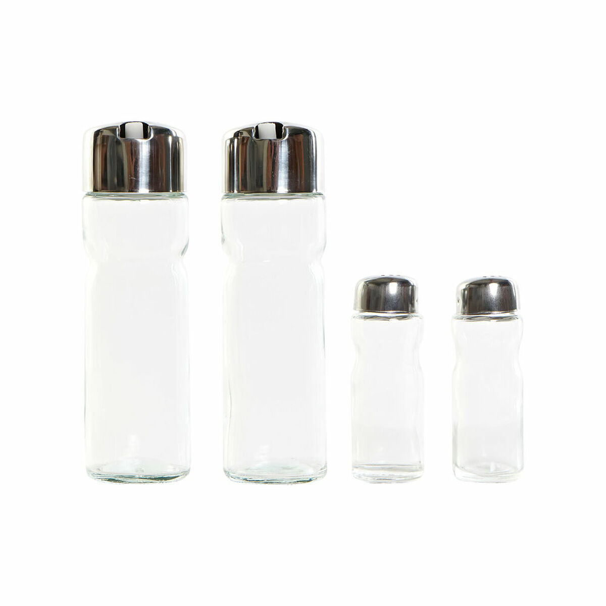 Kryddset DKD Home Decor Silvrig Rostfritt stål Glas - 2