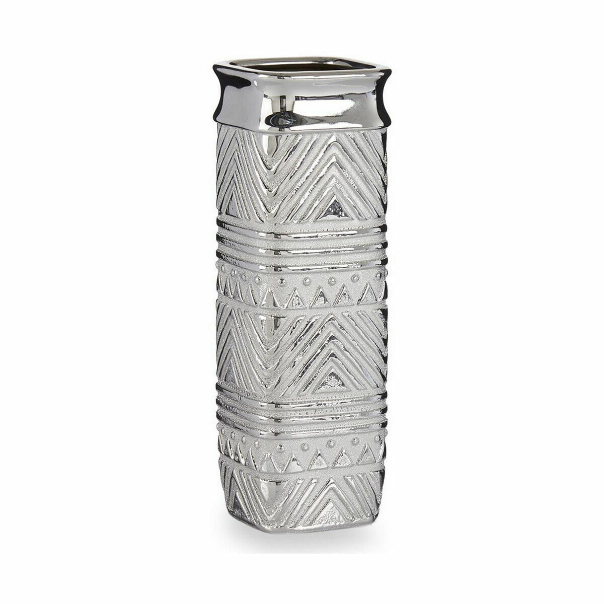 Vas Rektangulär Silvrig Keramik 10 x 30 x 10 cm (6 antal) - 2