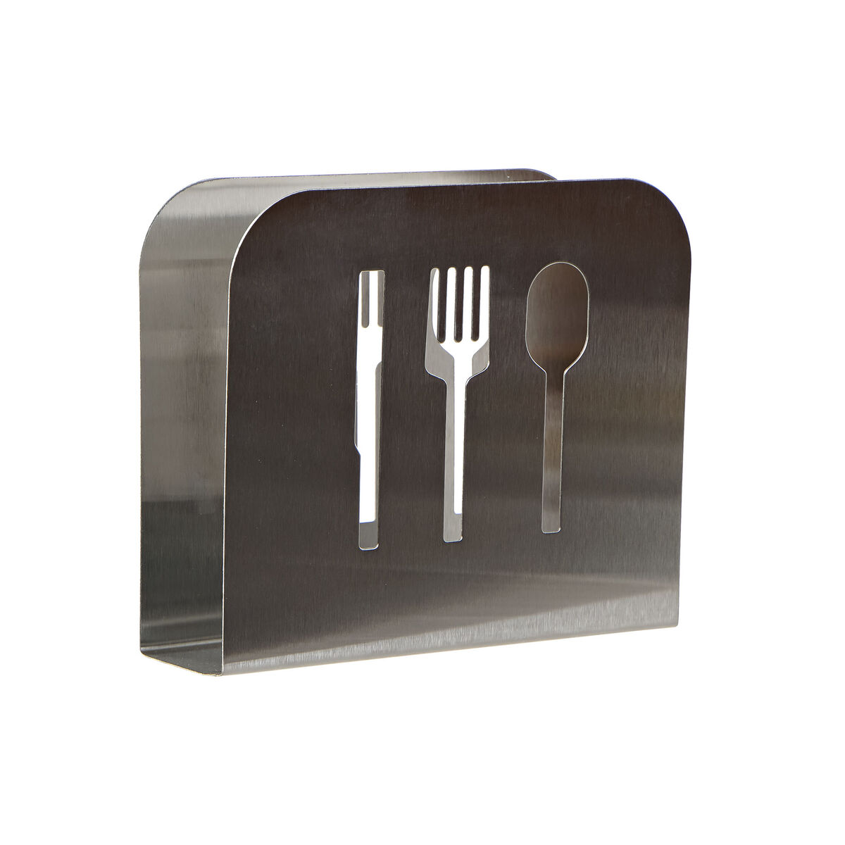 Servetthållare DKD Home Decor Bestick Silvrig Rostfritt stål 15 x 4 x 12,5 cm