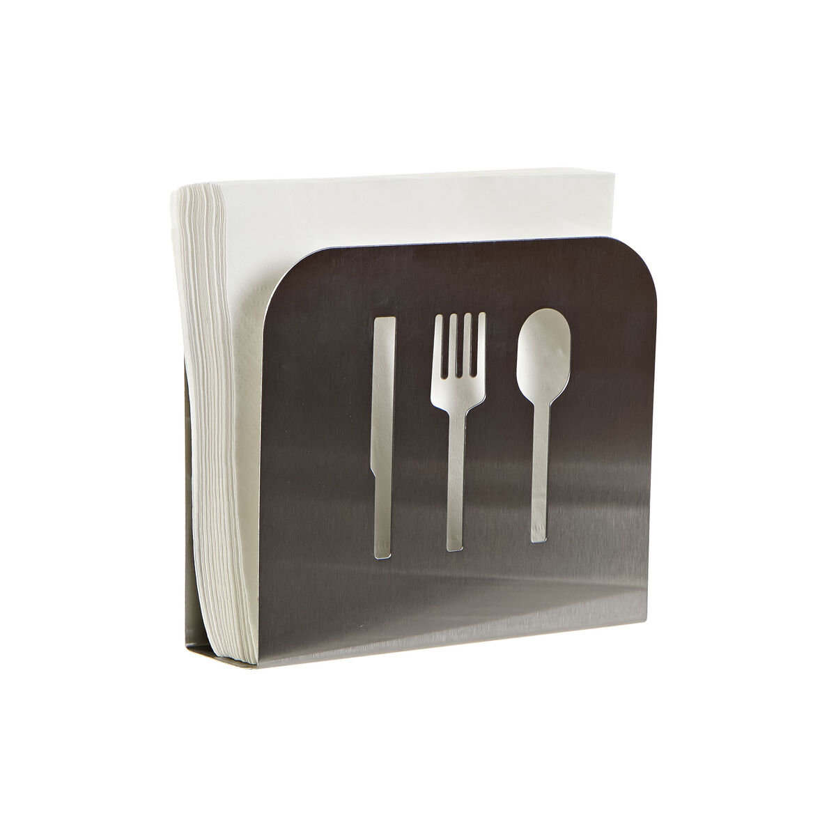 Servetthållare DKD Home Decor Bestick Silvrig Rostfritt stål 15 x 4 x 12,5 cm - 2