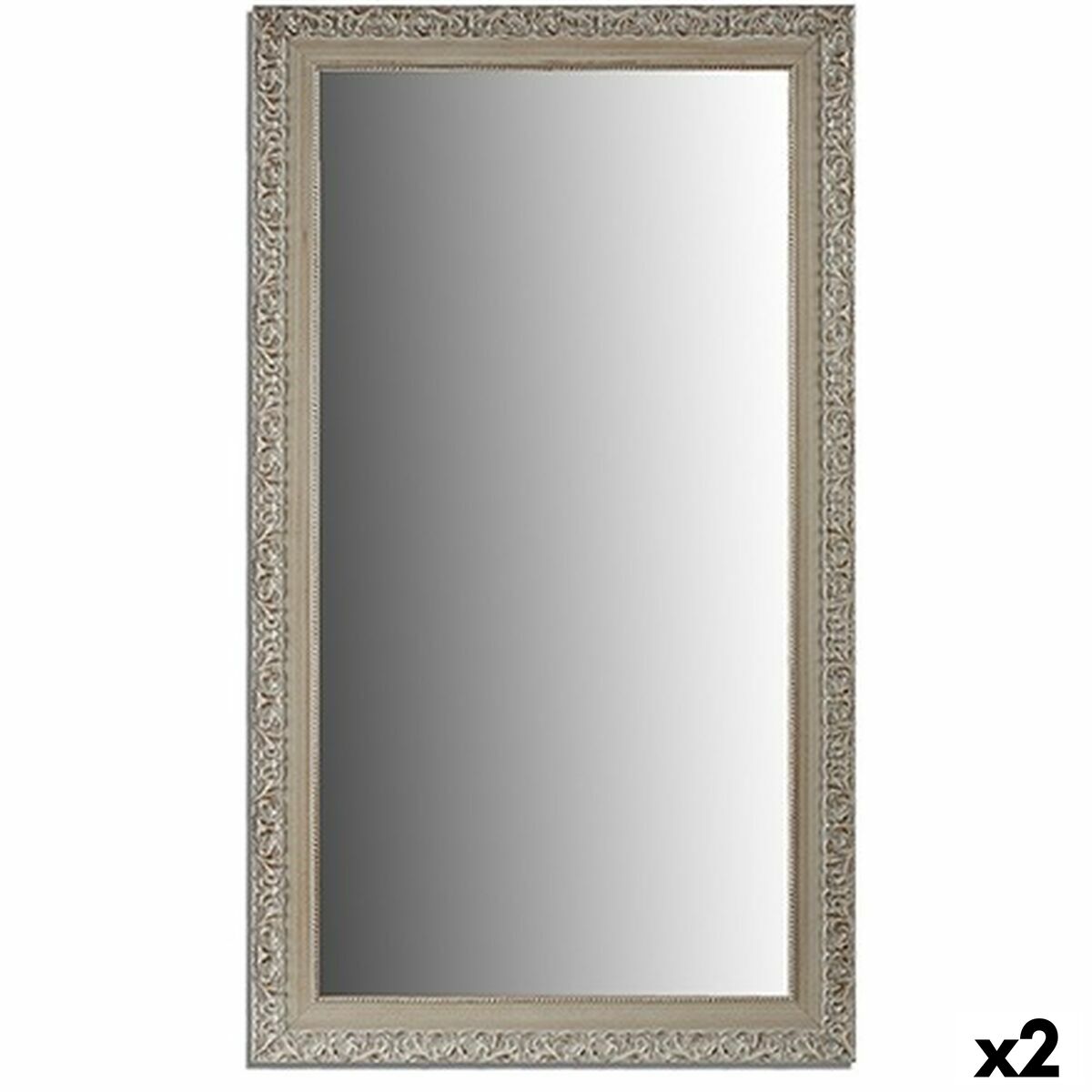 Väggspegel Vit Trä Glas 75,5 x 135,5 x 1,5 cm (2 antal)