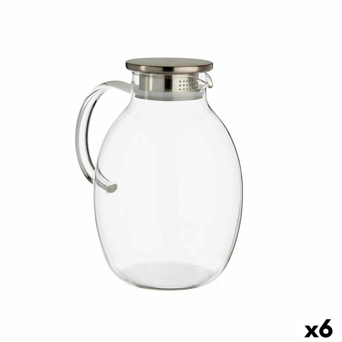 Krus med Skruvlock och Doserare Transparent Rostfritt stål 2,5 L (6 antal)