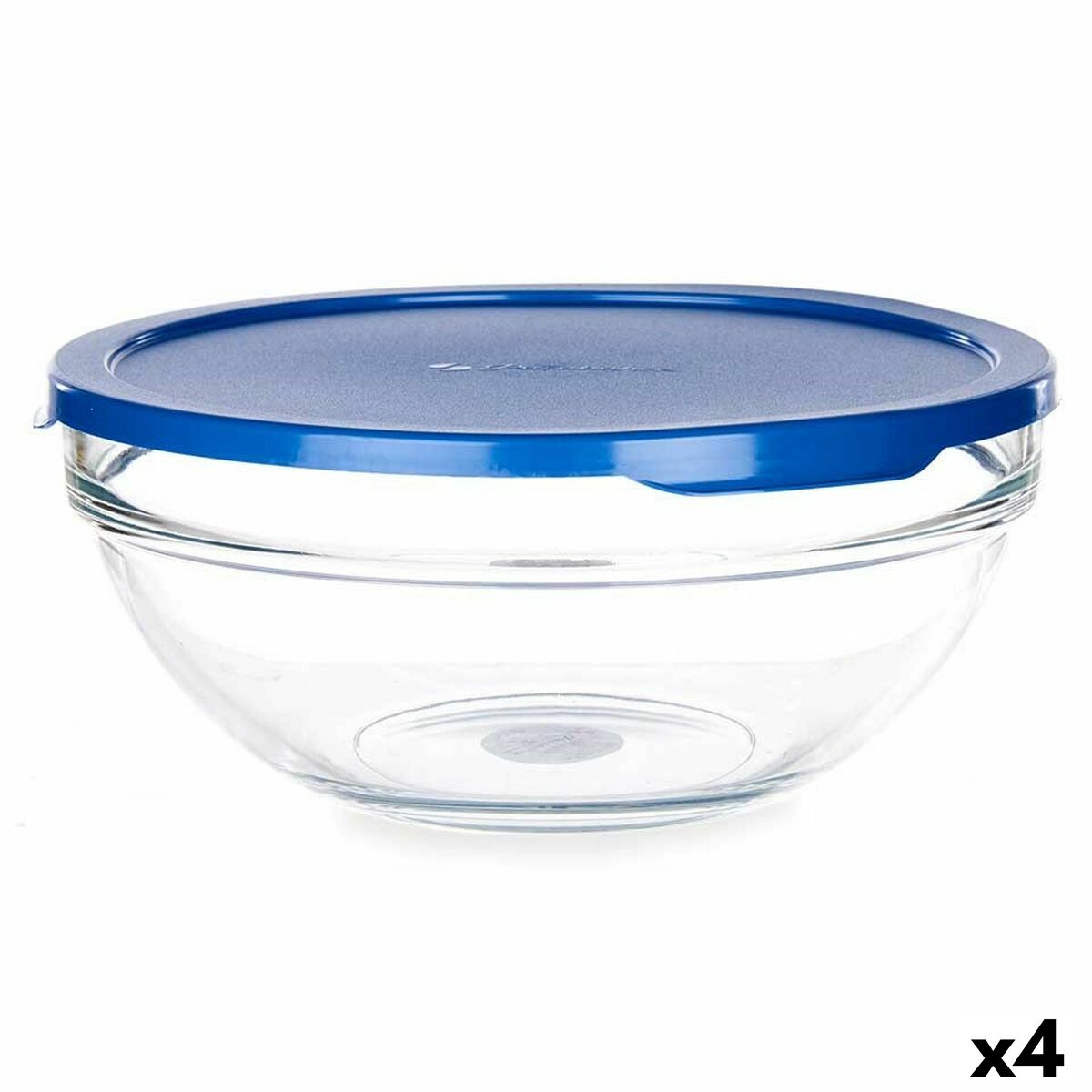 Rund matlåda med lock Chefs Blå 1,7 L 20,5 x 9 x 20,5 cm (4 antal)