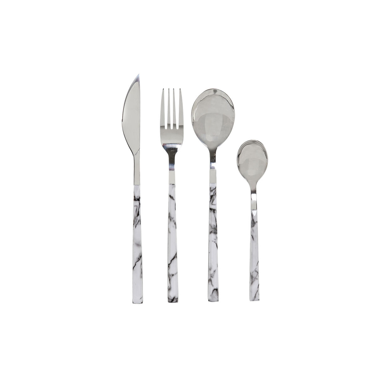 Bestick DKD Home Decor Silvrig Rostfritt stål Vit 16 Delar (16 pcs) - 2
