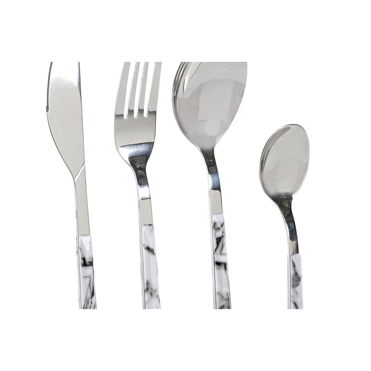 Bestick DKD Home Decor Silvrig Rostfritt stål Vit 16 Delar (16 pcs) - 4