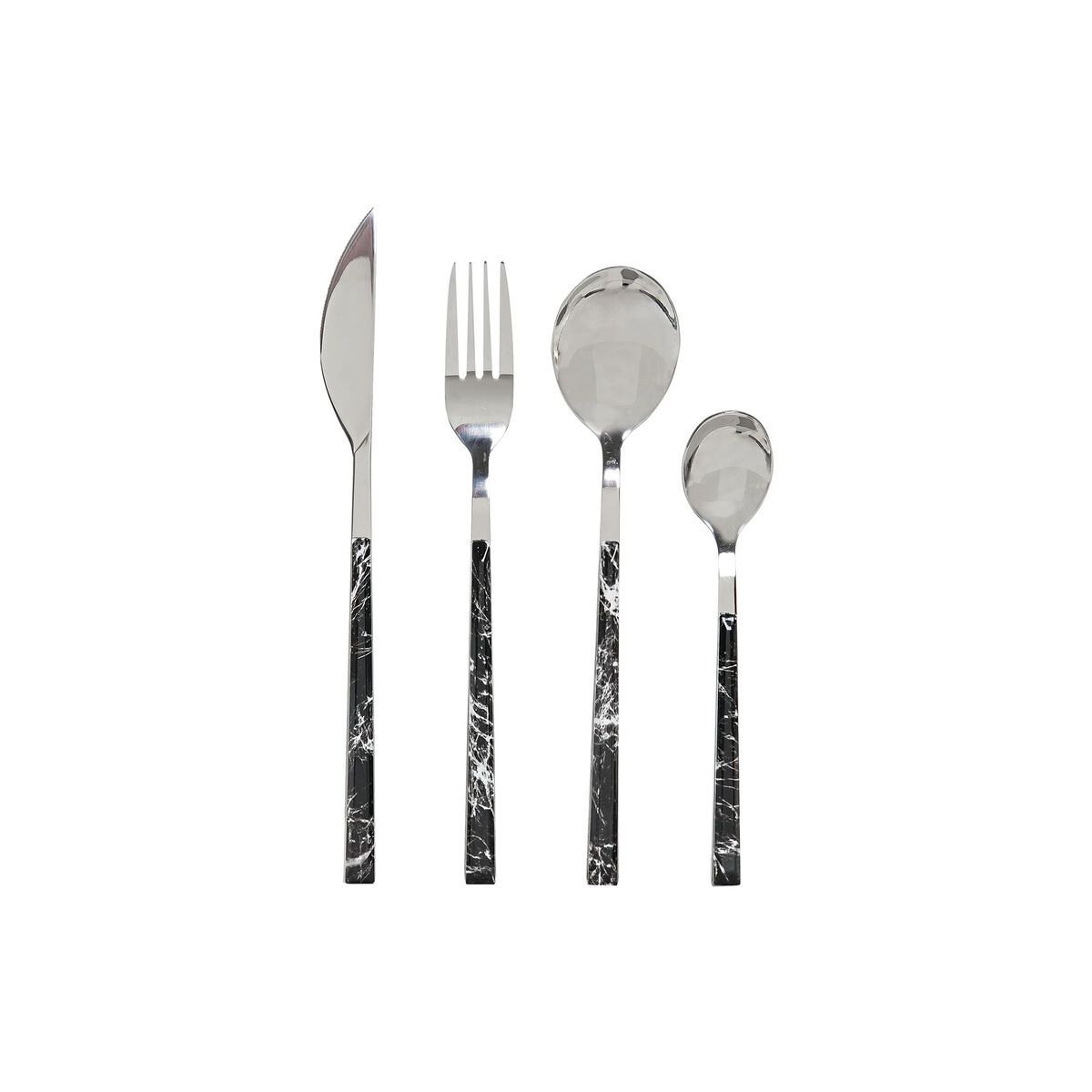 Bestick DKD Home Decor Silvrig Svart Rostfritt stål 16 Delar (16 pcs)