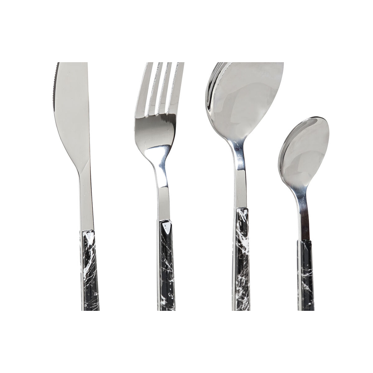 Bestick DKD Home Decor Silvrig Svart Rostfritt stål 16 Delar (16 pcs) - 3