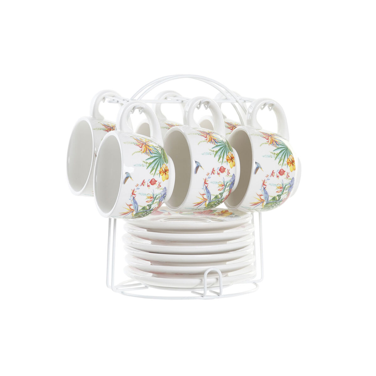 Set med kaffekoppar DKD Home Decor Multicolour 180 ml Dolomite