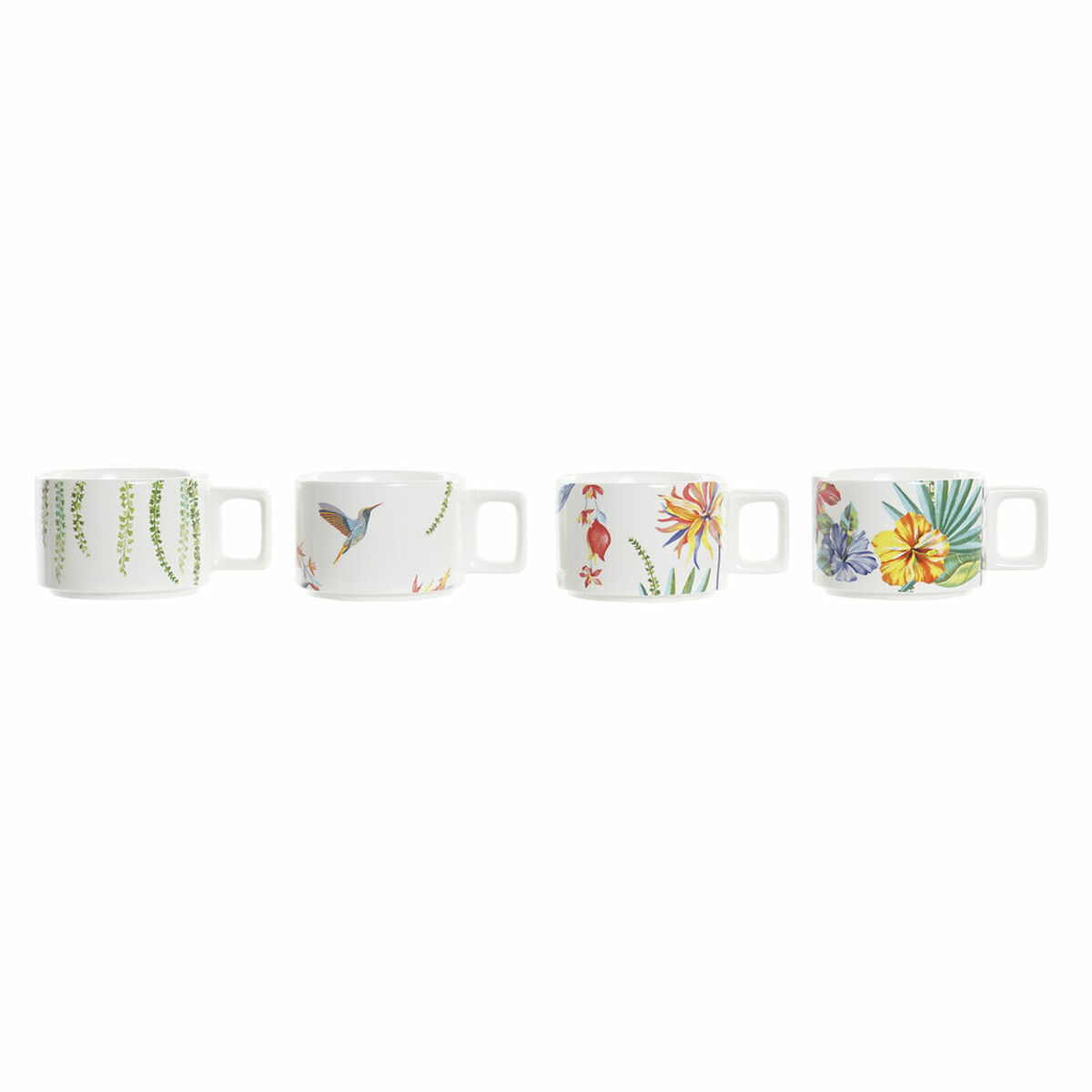 Set med kaffekoppar DKD Home Decor Multicolour Dolomite 4 Delar 260 ml