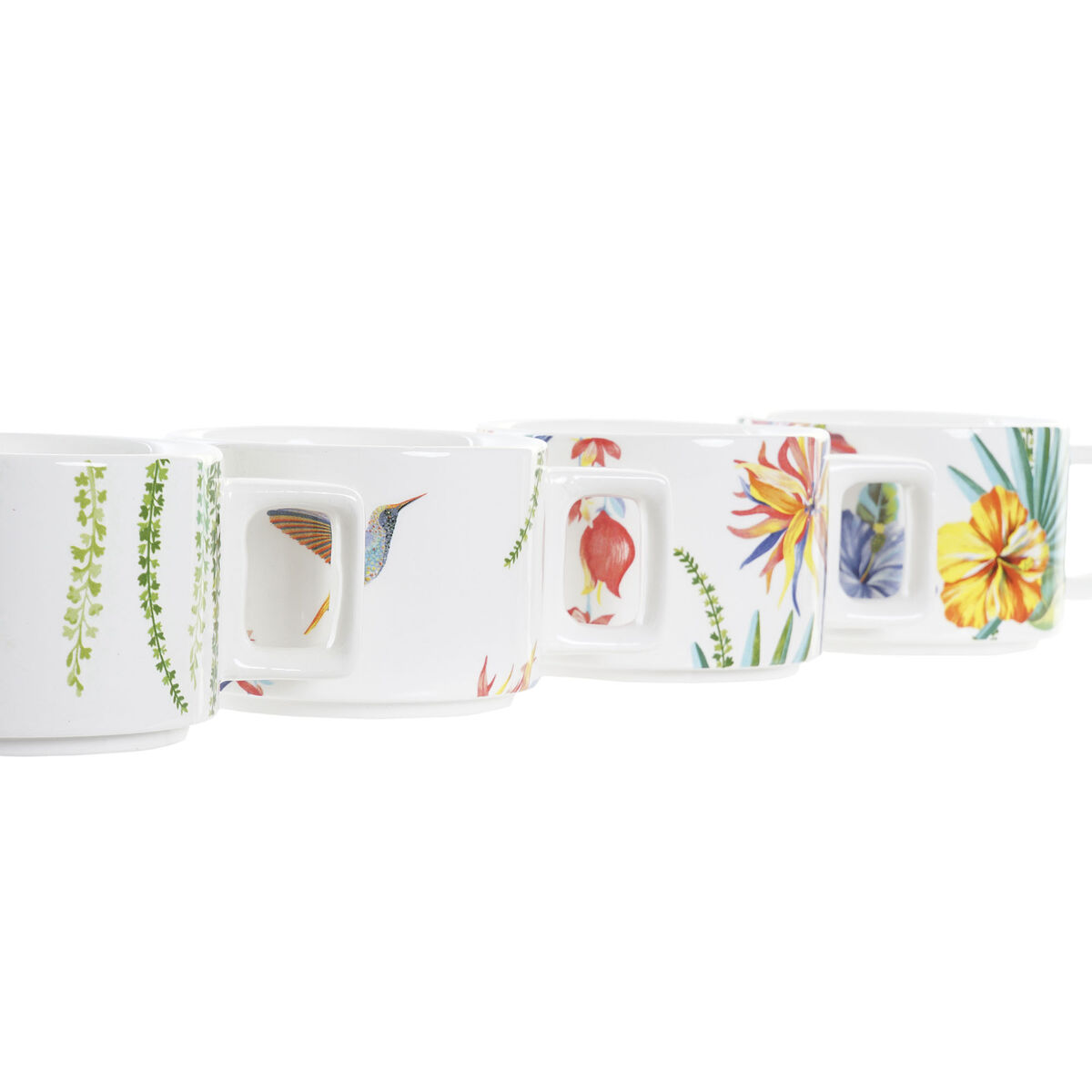 Set med kaffekoppar DKD Home Decor Multicolour Dolomite 4 Delar 260 ml - 4