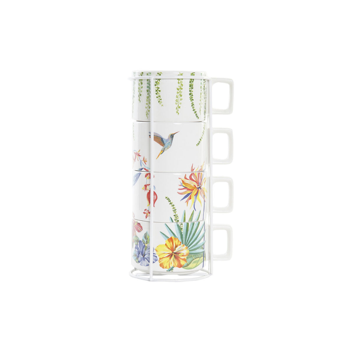 Set med kaffekoppar DKD Home Decor Multicolour Dolomite 4 Delar 260 ml - 2