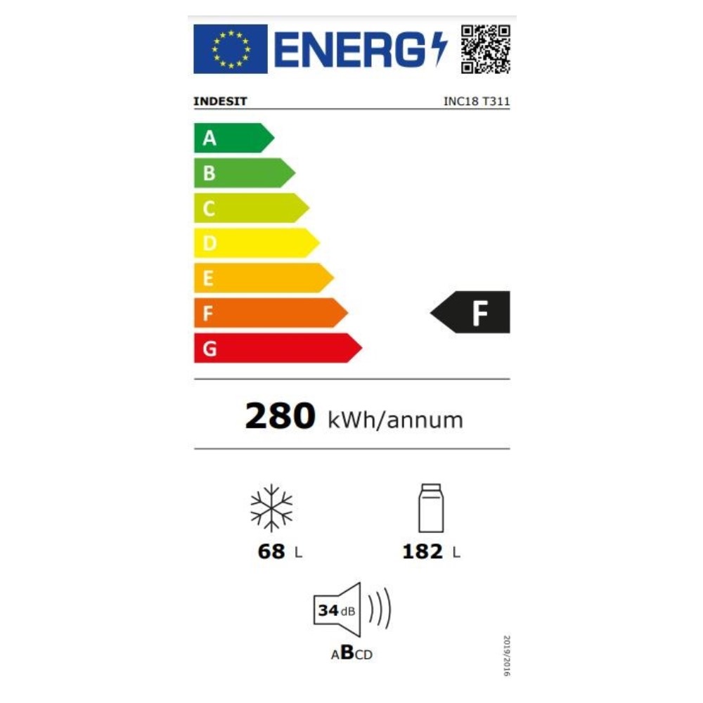 Kombinerat kylskåp Hotpoint-Ariston INC18T311 Vit (177 x 54 cm) - 2