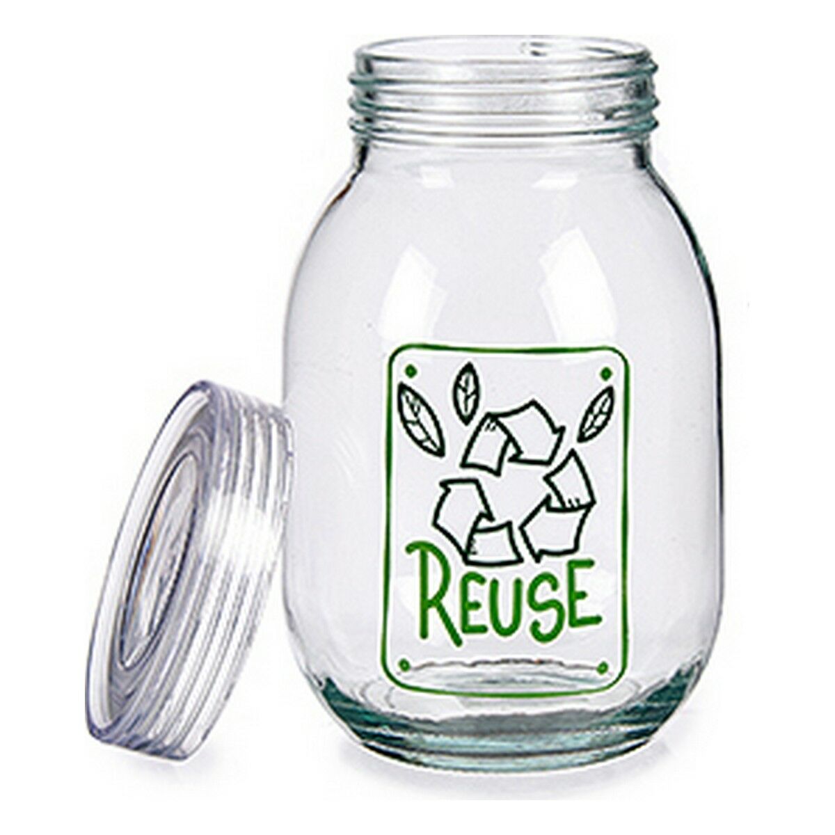 Burk Reuse Glas Transparent 1,8 L 13 x 20,8 x 13 cm (4 antal) - 2