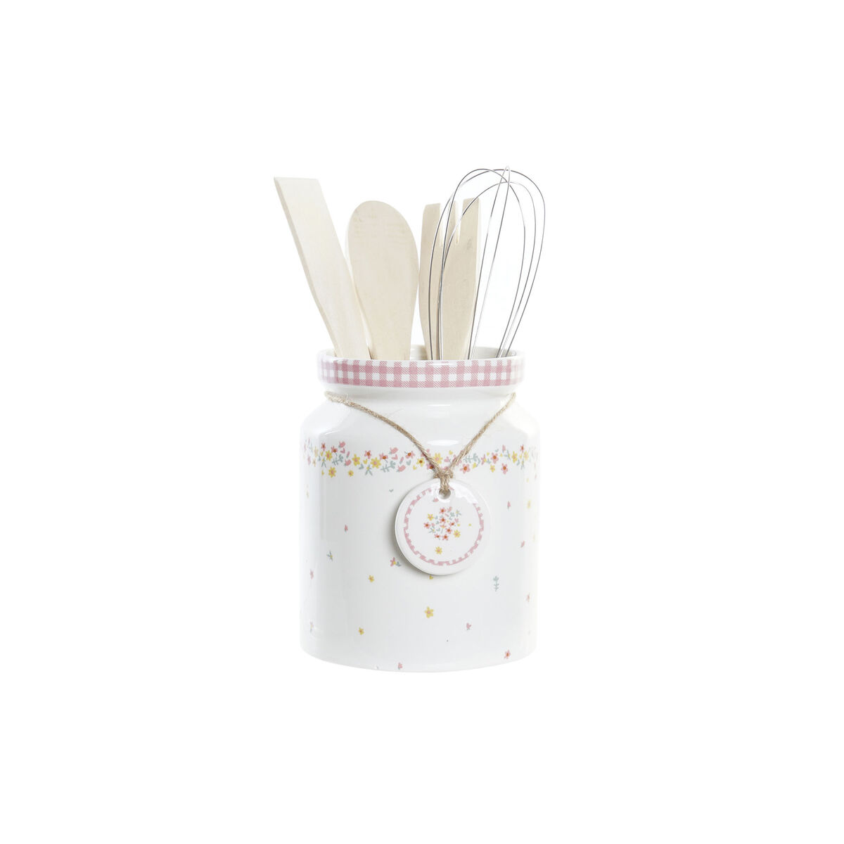 Köksredskapsset DKD Home Decor Virágok Dolomite Trä MDF 12 x 12 x 22 cm - 4