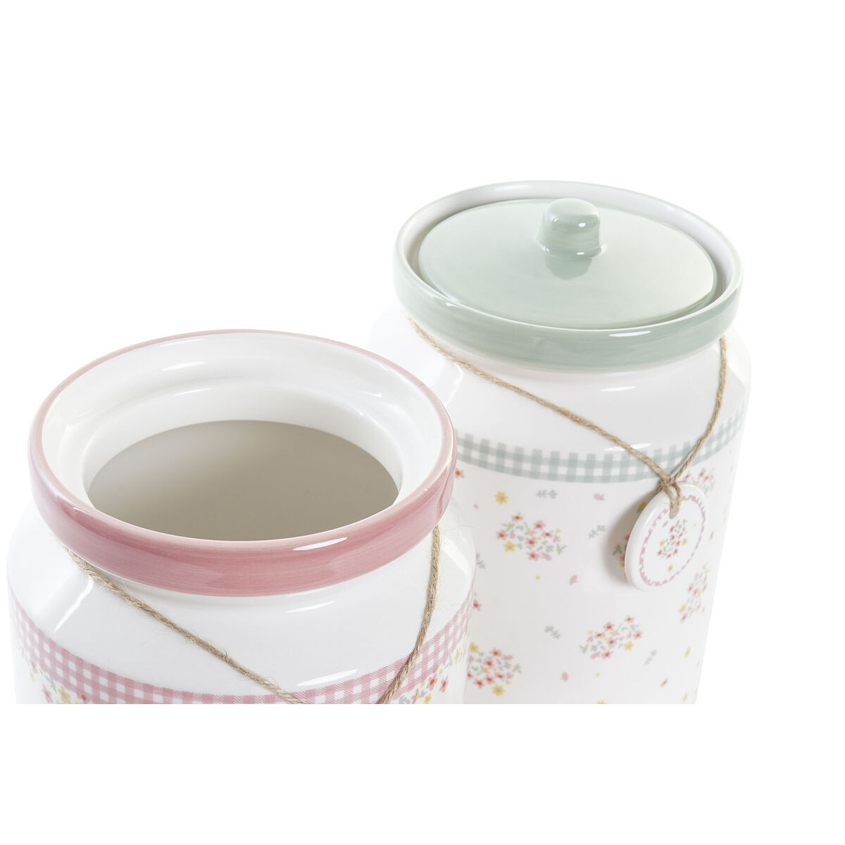 Burk DKD Home Decor Grön Rosa Gingang 15,5 x 15,5 x 21 cm (2 antal) - 3