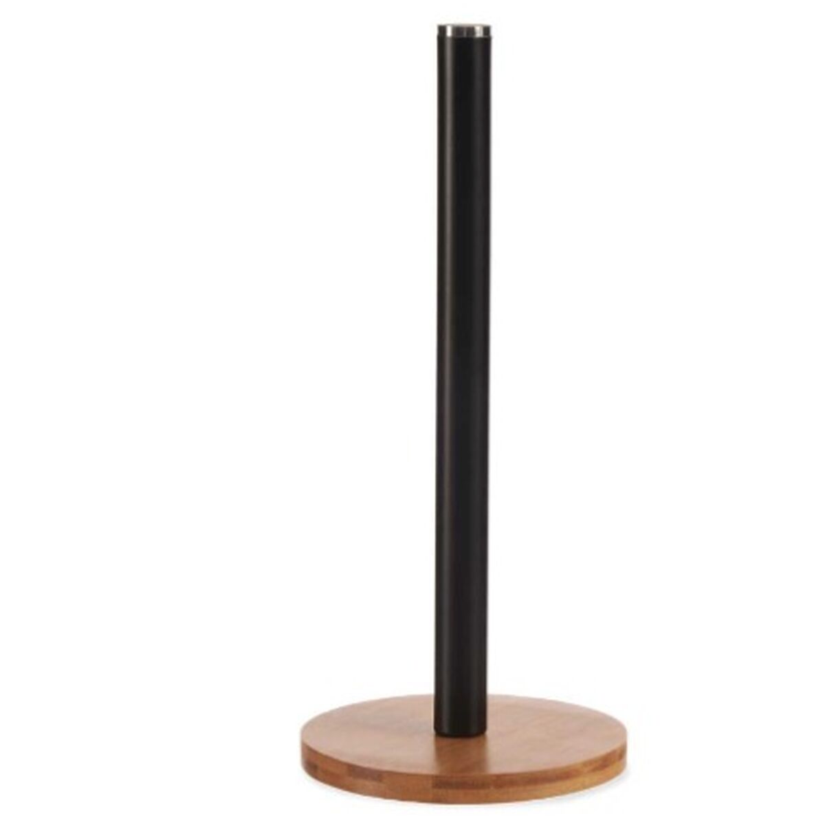 Hushållspappershållare Svart Bambu Stål 15 x 15 x 33,5 cm (12 antal) - 2
