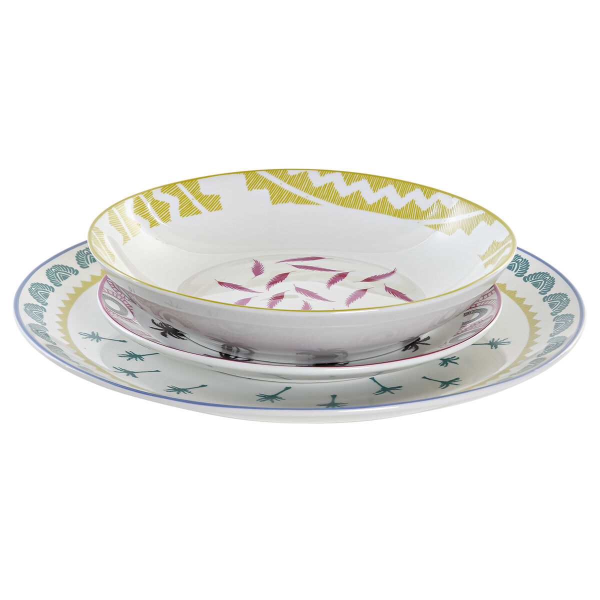 Servissats DKD Home Decor Afrikan Porslin (18 pcs) - 3