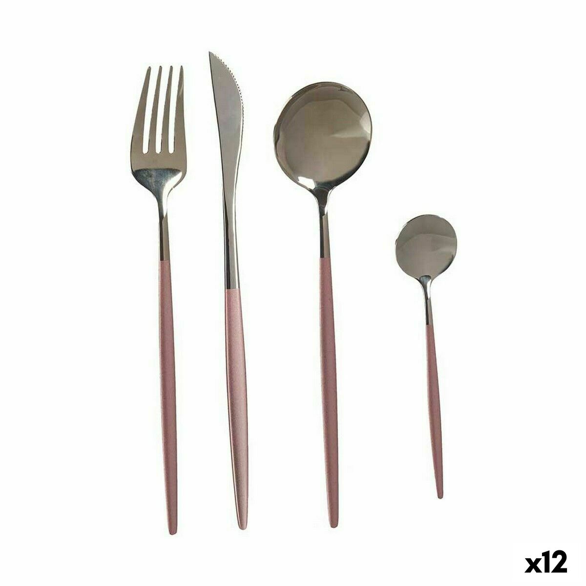 Bestickset Rosa Silvrig Rostfritt stål (12 antal)