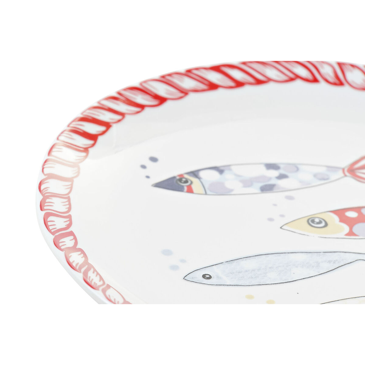 Servissats DKD Home Decor Havsblå Porslin (18 pcs) - 3