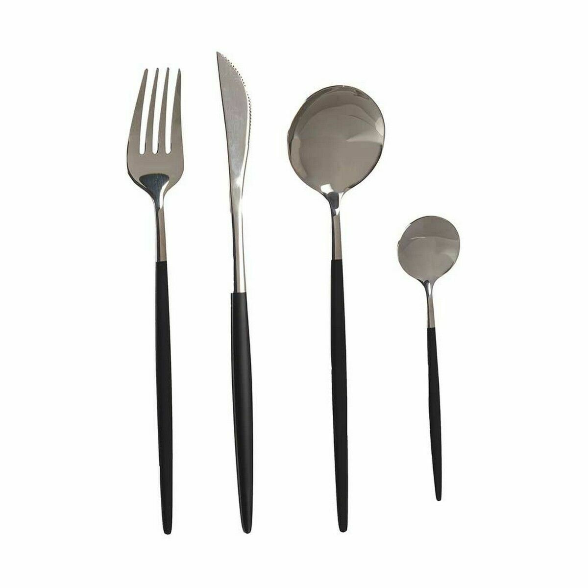 Bestickset Svart Silvrig Rostfritt stål (12 antal) - 2