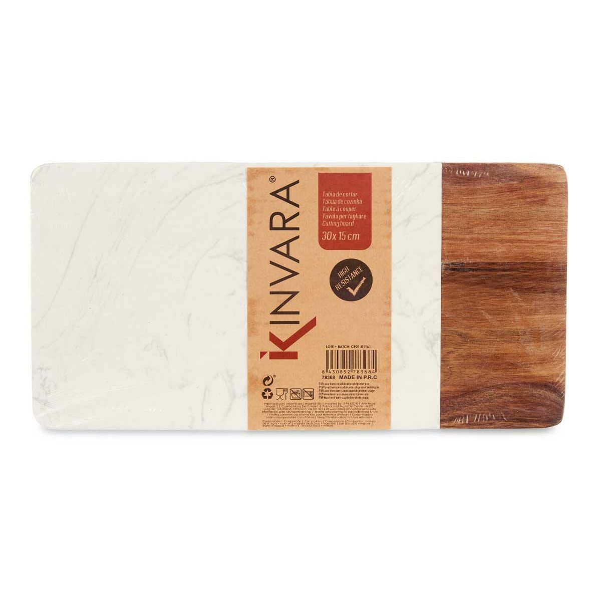 Skärbräda Vit Marmor Akaciaträ 15 x 1,3 x 30 cm (8 antal) - 2