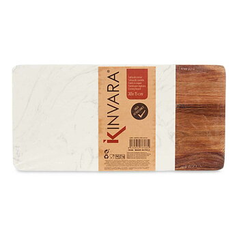 Skärbräda Vit Marmor Akaciaträ 15 x 1,3 x 30 cm (8 antal)