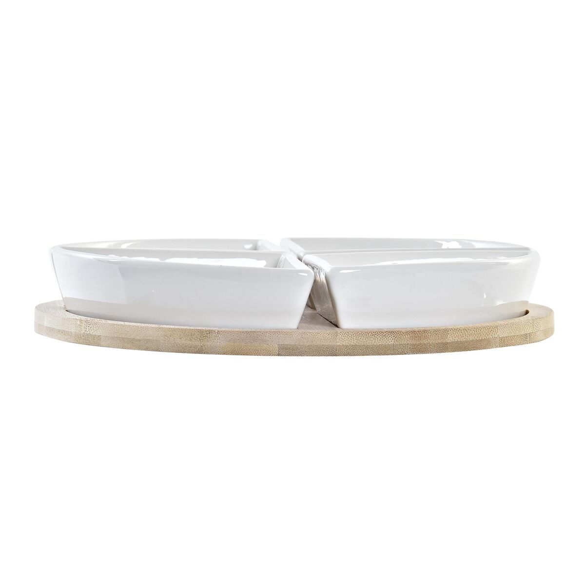 Tilltuggsset DKD Home Decor Blå Naturell Bambu Stengods Medelhavs 21,5 x 21,5 x 1 cm (5 pcs) - 3