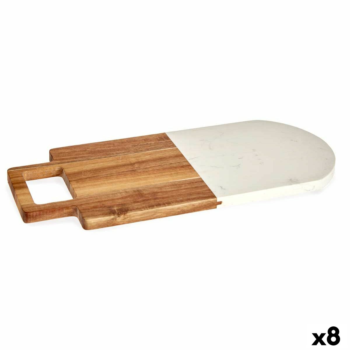 Skärbräda Vit Marmor Akaciaträ 18 x 1,5 x 38 cm (8 antal)