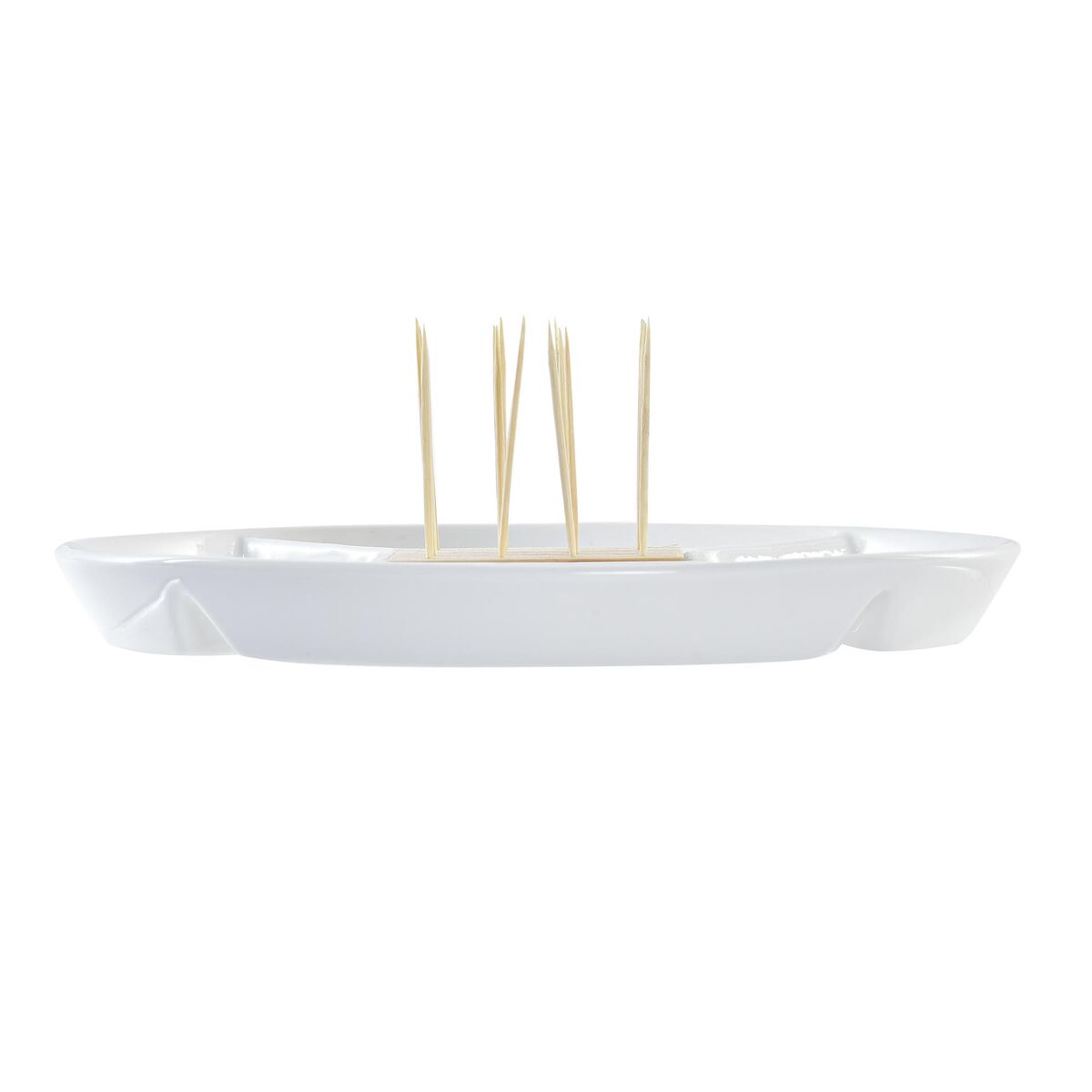 Snacksbricka DKD Home Decor Blå Naturell Bambu Stengods Medelhavs 23,5 x 23,5 x 7 cm - 3