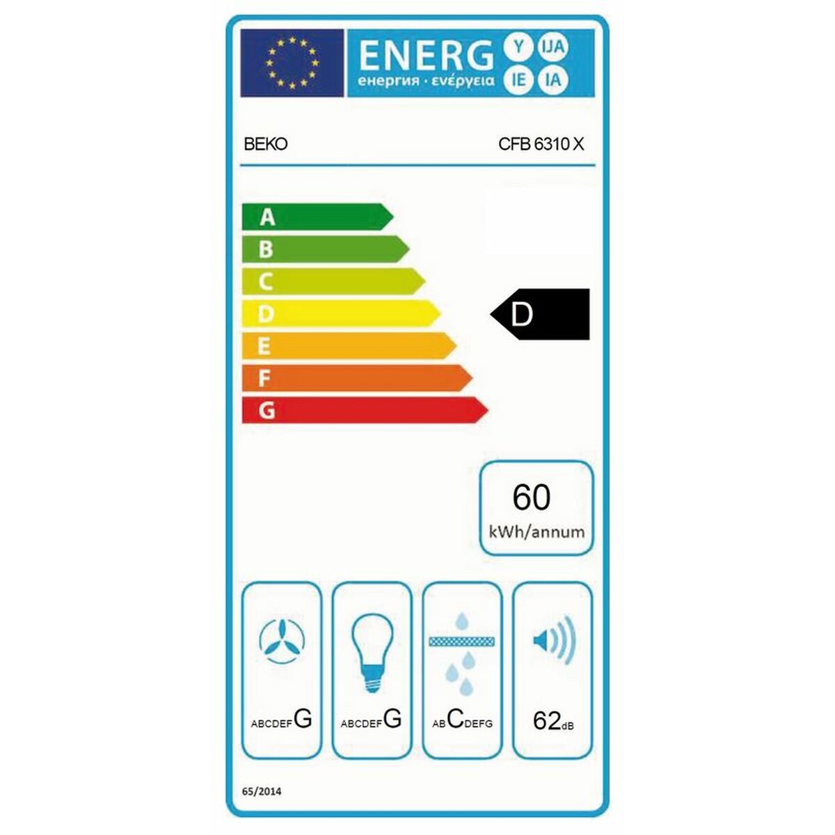 Konventionell fläkt BEKO CFB 6310 X Stål - 2