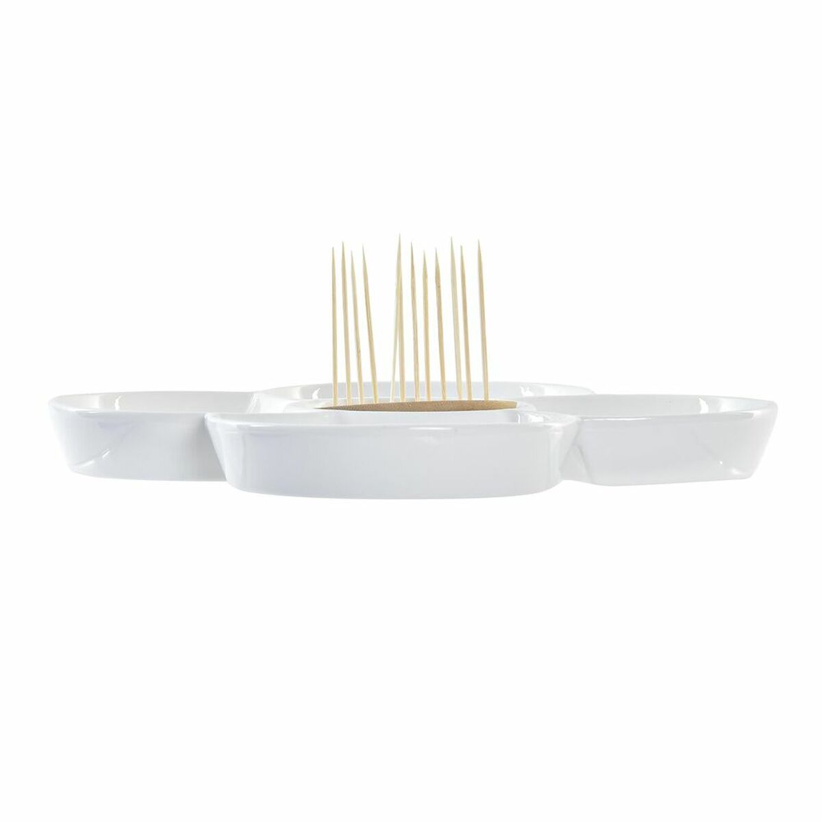 Snacksbricka DKD Home Decor Blå Naturell Bambu Stengods Medelhavs 25 x 25 x 10 cm - 2