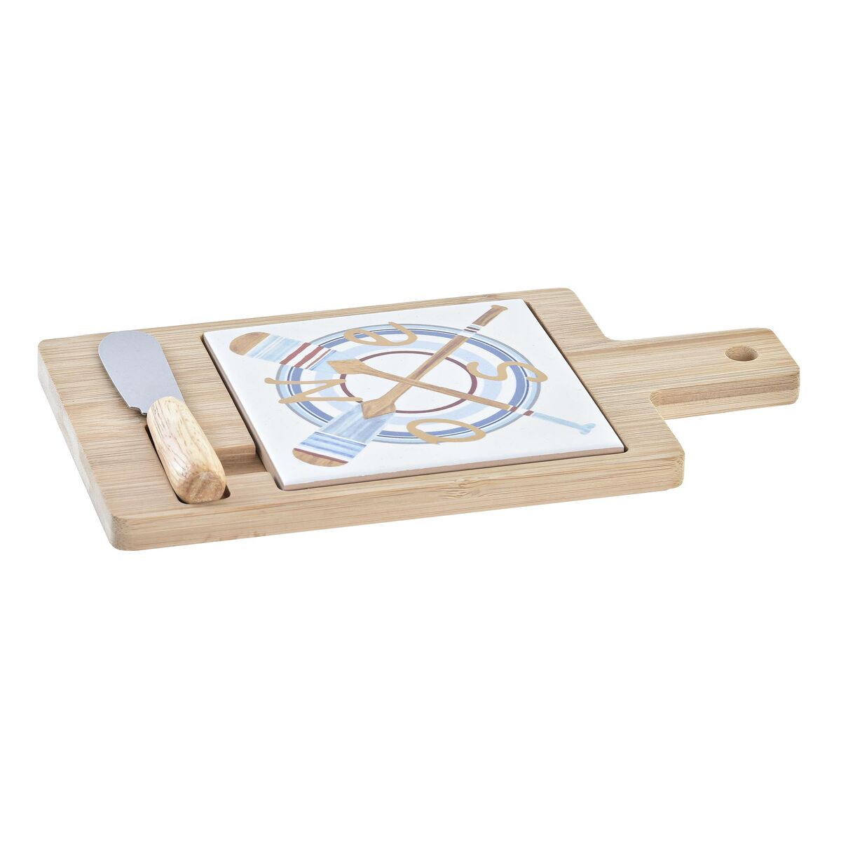Ostbricka DKD Home Decor Bambu Stengods Rektangulär 3 Delar 21,5 x 11,8 x 1,5 cm