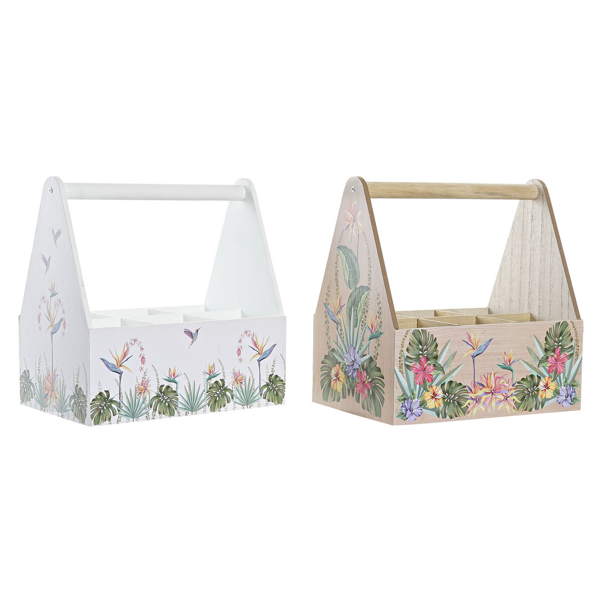 Flaskställ DKD Home Decor Multicolour Trä MDF 24 x 16,5 x 25 cm (2 antal) - 4
