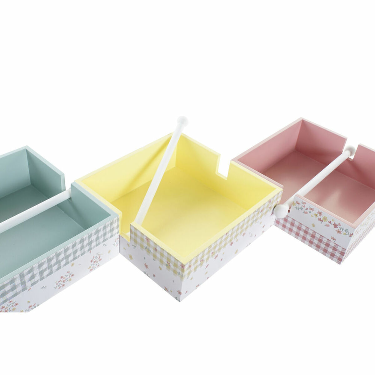 Servetthållare DKD Home Decor Vichy Sweet Metall Trä MDF 22 x 18 x 6 cm - 2