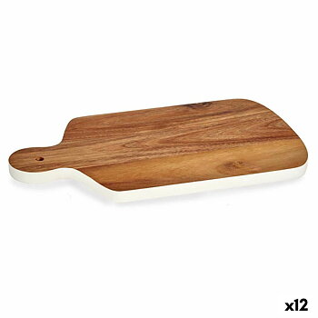 Skärbräda Vit Akaciaträ 21,5 x 1,5 x 33,5 cm (12 antal)