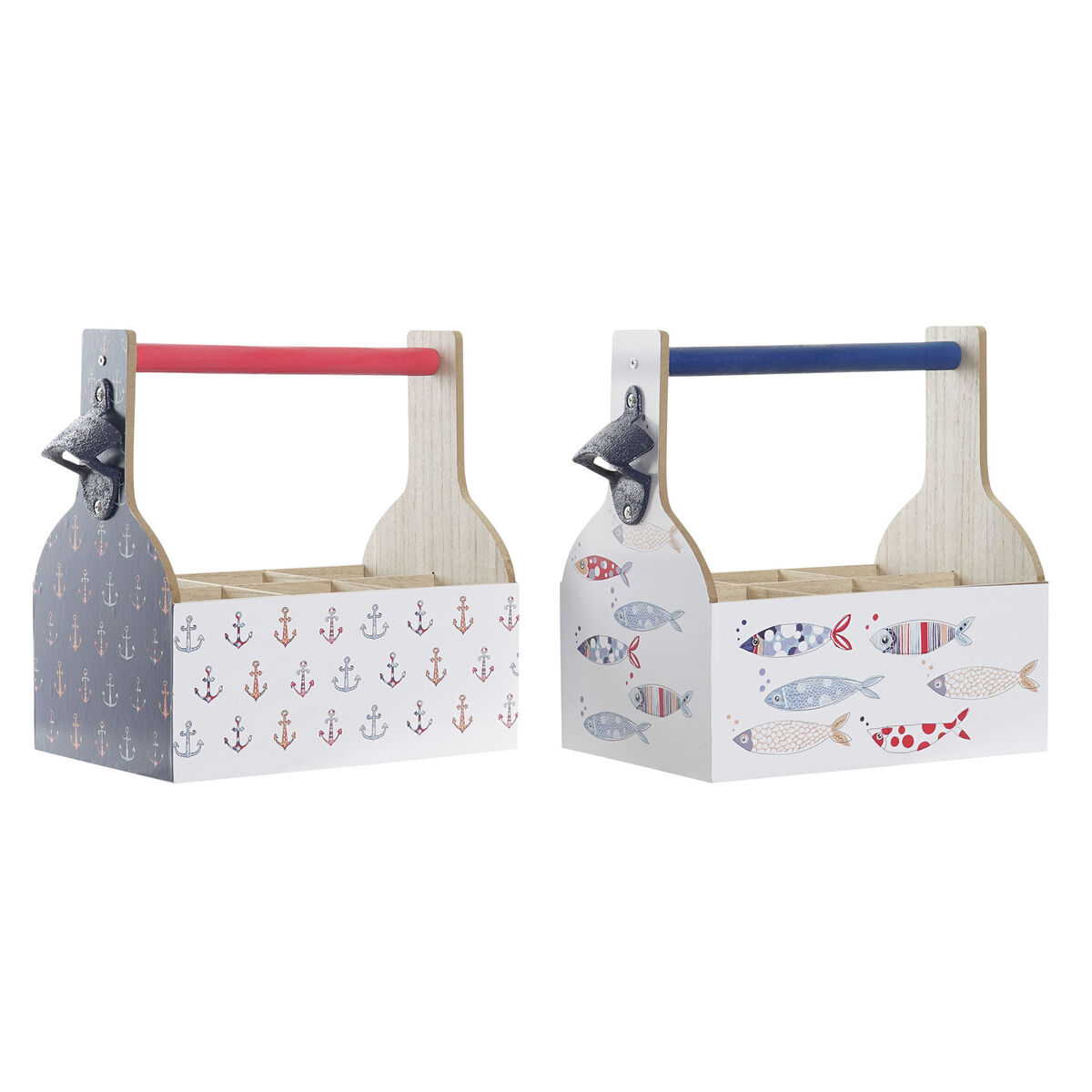 Flaskställ DKD Home Decor Multicolour Trä MDF 27 x 16,5 x 25,5 cm (2 antal) - 4