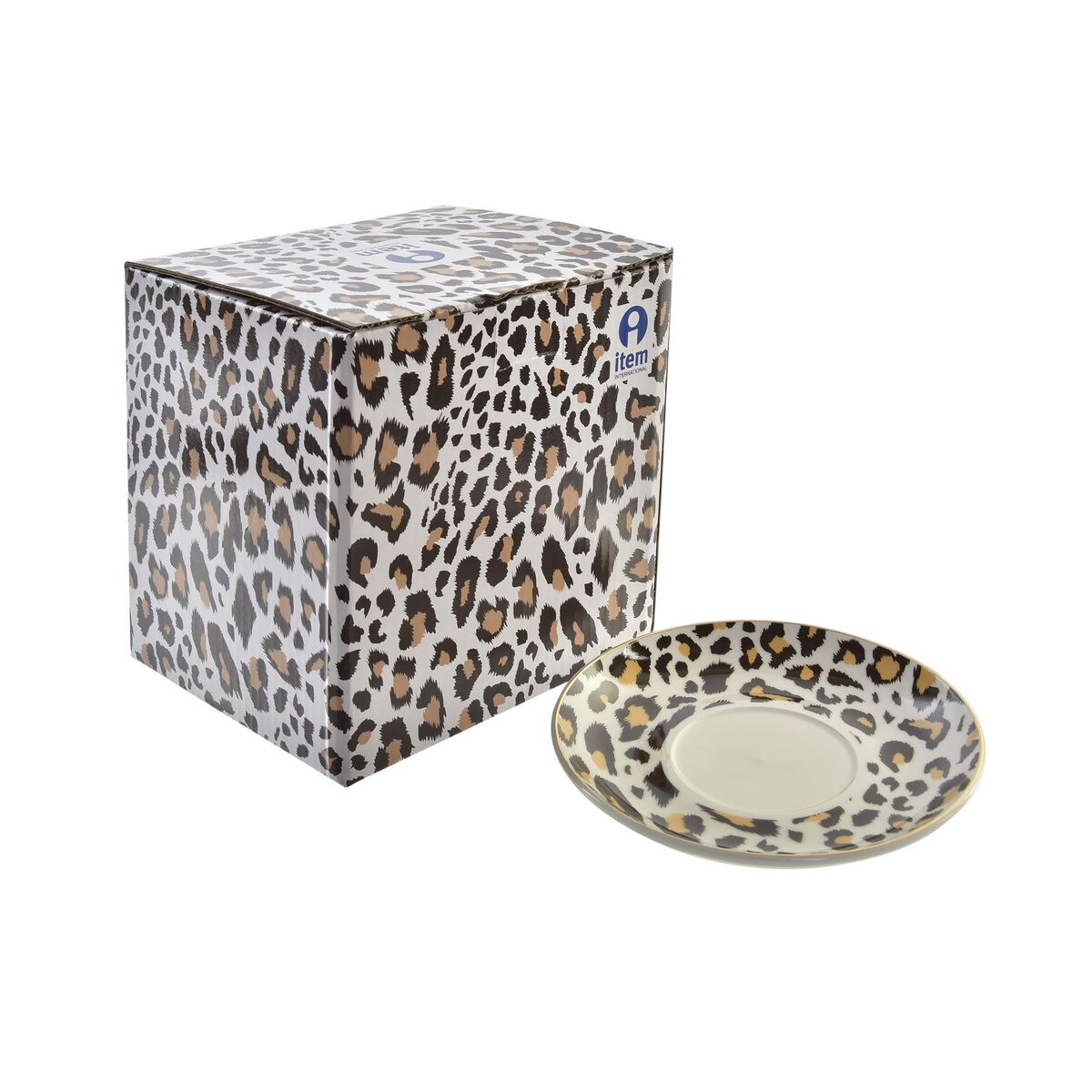 Tekanna DKD Home Decor Leopard Glas Porslin Brun Transparent Vit (2 antal) - 3