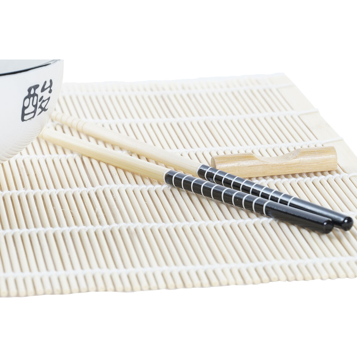 Sushiset DKD Home Decor Bambu Stengods Vit Orientalisk 14,5 x 14,5 x 31 cm (16 Delar) - 3