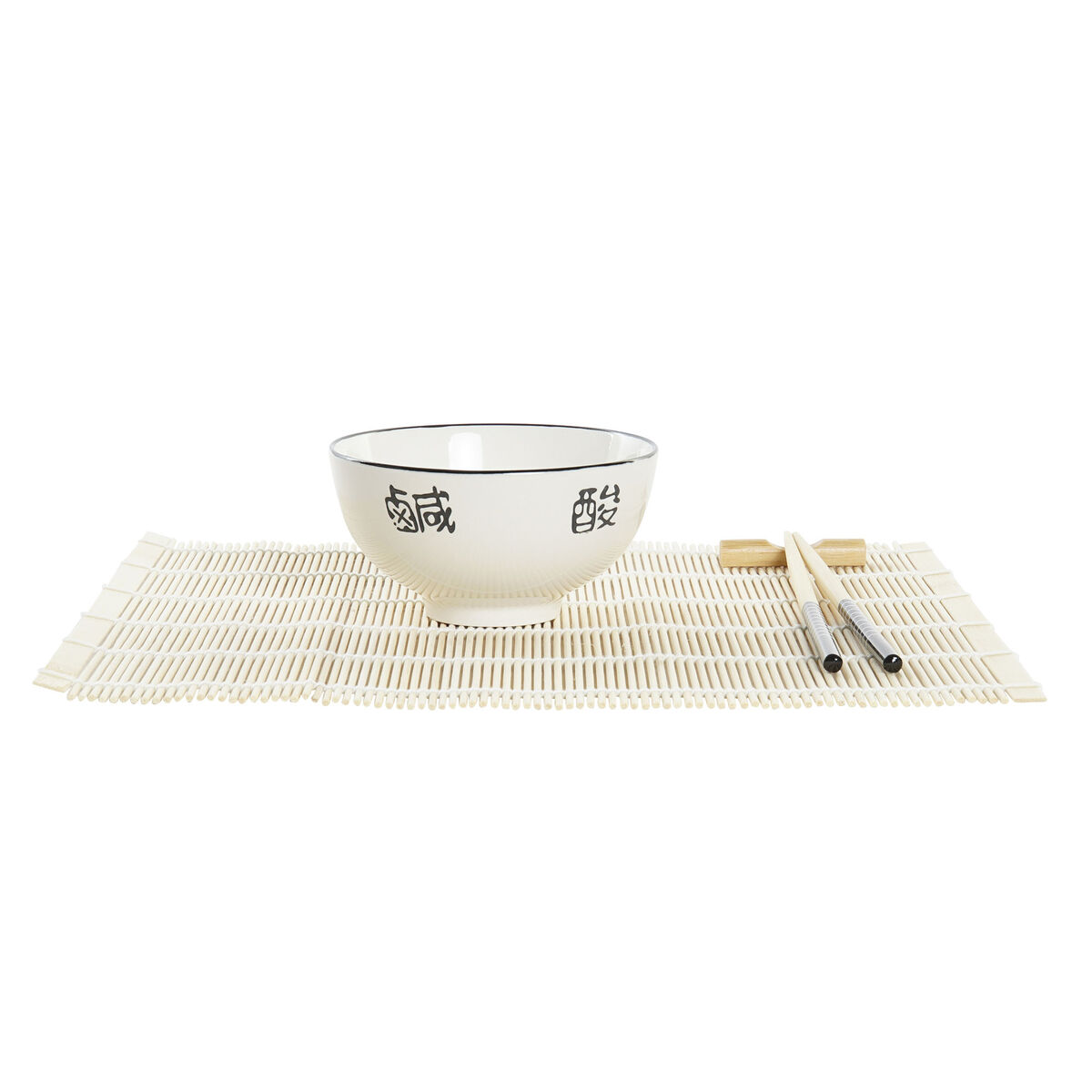 Sushiset DKD Home Decor Bambu Stengods Vit Orientalisk 14,5 x 14,5 x 31 cm (16 Delar) - 4