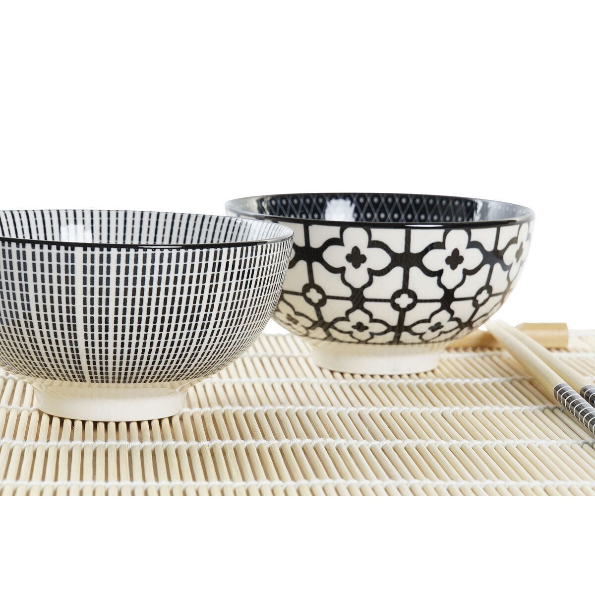 Sushiset DKD Home Decor 14,5 x 14,5 x 31 cm Svart Vit Stengods Orientalisk (16 Delar) - 4